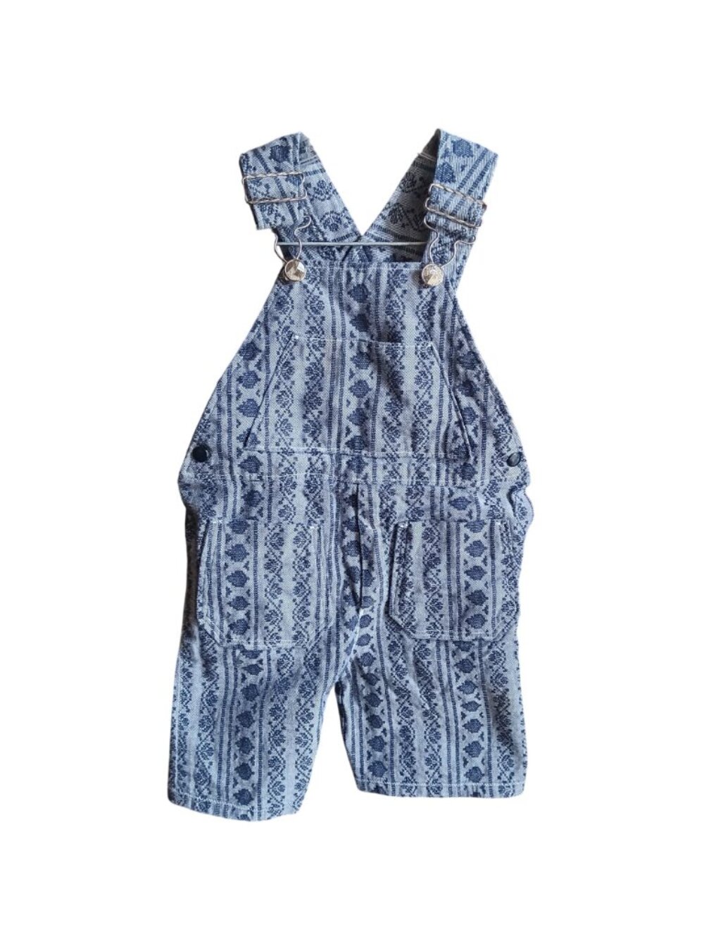 Vintage 70's Jumper Overalls 1OF1 Boys 8 Shorts Handmade by Mommy Hippy 22"